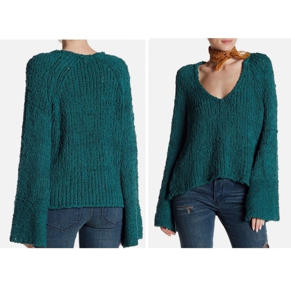 Free People Sand Dunes Pullover Sweater Green Size Large - Picture 10 of 10
